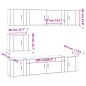 Set di Mobili Porta TV 7 pz Grigio Cemento in Legno Multistrato Set di Mobili Porta TV 7 pz Grigio Cemento in Legno Multistrato