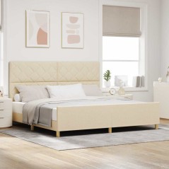 Struttura Letto vidaXL Crema 200x200 cm in Tessuto