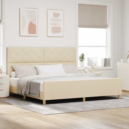 Struttura Letto vidaXL Crema 200x200 cm in Tessuto