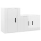 Set di Mobili Porta TV 2 pz Bianco Lucido in Legno Multistrato Set di Mobili Porta TV 2 pz Bianco Lucido in Legno Multistrato