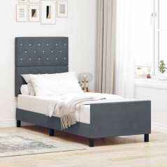 Struttura Letto vidaXL Grigio Scuro 80x200 cm Velluto