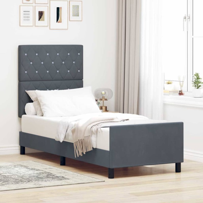 Struttura Letto vidaXL Grigio Scuro 80x200 cm Velluto