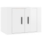 Set di Mobili Porta TV 2 pz Bianco Lucido in Legno Multistrato Set di Mobili Porta TV 2 pz Bianco Lucido in Legno Multistrato