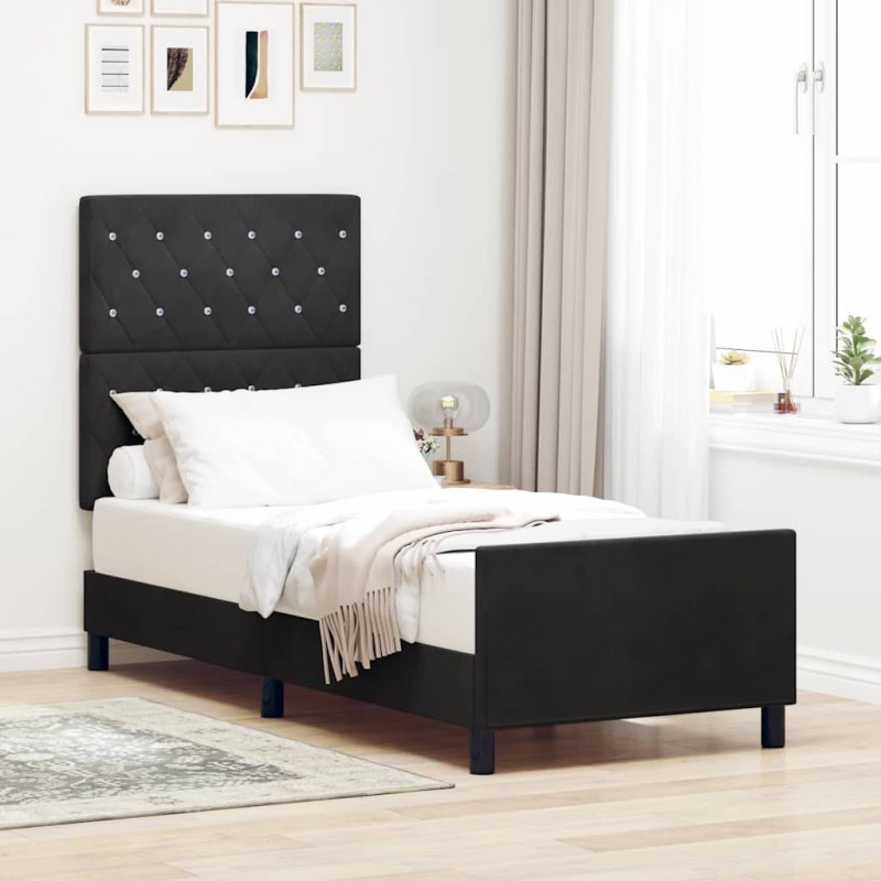 Struttura letto vidaXL Nera 80x200 cm in velluto