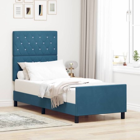 Letto vidaXL Blu Scuro 80x200 cm in Velluto