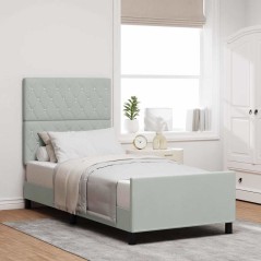vidaXL Letto Grigio Chiaro 90x190 cm in Velluto