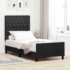 vidaXL Struttura del letto Nera 90x190 cm in velluto