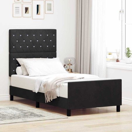 vidaXL Struttura Letto Nera 90x200 cm in Velluto