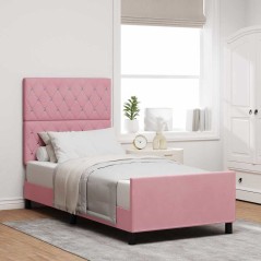 vidaXL Struttura del letto Rosa 90x200 cm Velluto