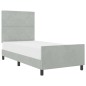 Struttura del letto vidaXL Grigio chiaro 100x200 cm Velluto Struttura del letto vidaXL Grigio chiaro 100x200 cm Velluto
