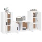 Set Mobili Porta TV 3 pz Bianco Lucido in Legno Multistrato Set Mobili Porta TV 3 pz Bianco Lucido in Legno Multistrato