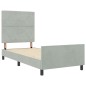 Struttura del letto vidaXL Grigio chiaro 100x200 cm Velluto Struttura del letto vidaXL Grigio chiaro 100x200 cm Velluto
