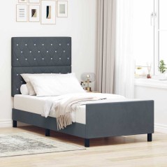 vidaXL Letto Dark Grey 100x200 cm Velluto