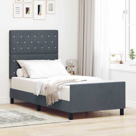 vidaXL Letto Dark Grey 100x200 cm Velluto