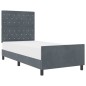 vidaXL Letto Dark Grey 100x200 cm Velluto