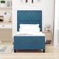 Struttura Letto vidaXL Blu Scuro 100x200 cm Velluto Struttura Letto vidaXL Blu Scuro 100x200 cm Velluto