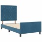 Struttura Letto vidaXL Blu Scuro 100x200 cm Velluto Struttura Letto vidaXL Blu Scuro 100x200 cm Velluto