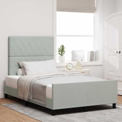 vidaXL Struttura Letto Grigio Chiaro 120x190 cm in Velluto
