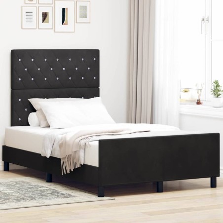 Struttura del letto in velluto nero vidaXL 120x190 cm