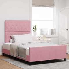 vidaXL Letto Rosa 120x190 cm in Velluto