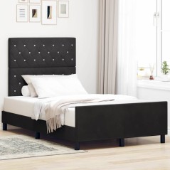 vidaXL Letto Nero 120x200 cm Velluto