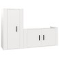Set di Mobili Porta TV 2 pz Bianco Lucido in Legno Multistrato Set di Mobili Porta TV 2 pz Bianco Lucido in Legno Multistrato