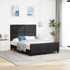 vidaXL Letto Black 140x190 cm in velluto