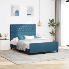 vidaXL Letto Blu Scuro 140x190 cm Velluto