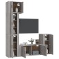 Set di Mobili Porta TV 5 pz Grigio Sonoma in Legno Multistrato Set di Mobili Porta TV 5 pz Grigio Sonoma in Legno Multistrato