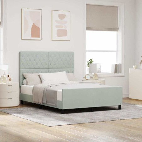 vidaXL Letto Grigio Chiaro 160x200 cm in Velluto