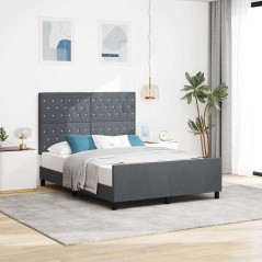 vidaXL Struttura del Letto Grigio Scuro 160x200 cm Velluto