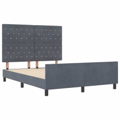 vidaXL Struttura del Letto Grigio Scuro 160x200 cm Velluto