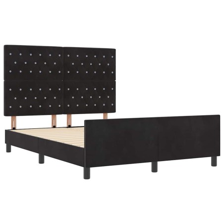 Struttura del letto vidaXL Nera 160x200 cm in velluto
