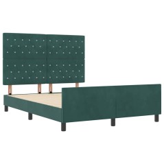 Struttura del letto vidaXL Verde scuro 160x200 cm Velluto