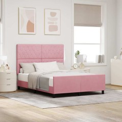 Letto vidaXL Rosa 160x200 cm Velluto