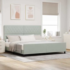 vidaXL Struttura Letto Grigio Chiaro 200x200 cm in Velluto