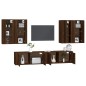 Set Mobili Porta TV 6 pz Rovere Marrone in Legno Multistrato Set Mobili Porta TV 6 pz Rovere Marrone in Legno Multistrato