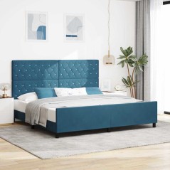 Rete letto vidaXL Blu scuro 200x200 cm Velluto