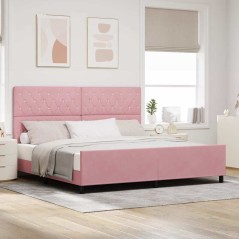 Letto in Velluto Rosa vidaXL 200x200 cm