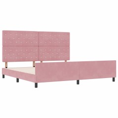 Letto in Velluto Rosa vidaXL 200x200 cm