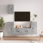 Set di Mobili Porta TV 5 pz Grigio Cemento in Legno Multistrato Set di Mobili Porta TV 5 pz Grigio Cemento in Legno Multistrato