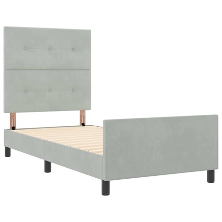 Struttura del letto in velluto grigio chiaro vidaXL 80x200 cm