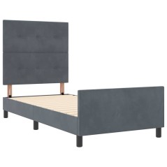 Struttura letto vidaXL Grigio scuro 80x200 cm in velluto