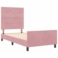 Struttura del letto in velluto rosa vidaXL 80x200 cm