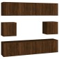 Set Mobili Porta TV 8pz Rovere Marrone in Legno Multistrato Set Mobili Porta TV 8pz Rovere Marrone in Legno Multistrato