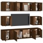 Set Mobili Porta TV 8pz Rovere Marrone in Legno Multistrato Set Mobili Porta TV 8pz Rovere Marrone in Legno Multistrato
