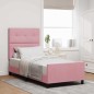 Struttura Letto in Velluto Rosa 90x190 cm Struttura Letto in Velluto Rosa 90x190 cm