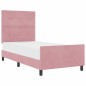 Struttura Letto in Velluto Rosa 90x190 cm Struttura Letto in Velluto Rosa 90x190 cm