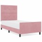 Struttura Letto in Velluto Rosa 90x190 cm Struttura Letto in Velluto Rosa 90x190 cm