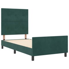 Struttura Letto vidaXL Verde Scuro 90x200 cm Velluto